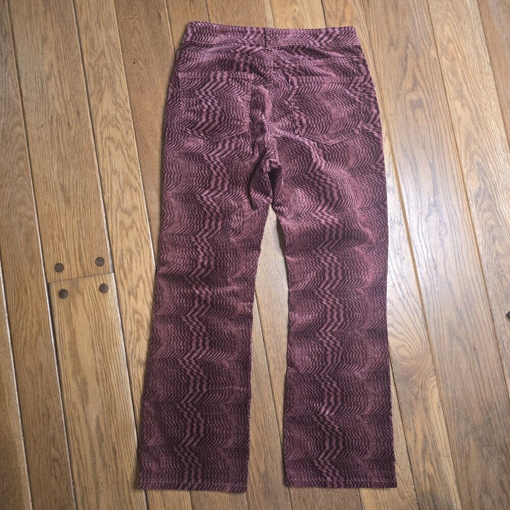 Pilcro Women’s Size 27 The Yaya Mid-Rise Crop Flare Corduroy Pants Geometric - Picture 2 of 12